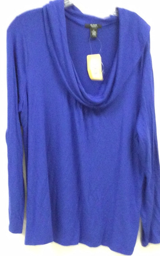 Alfani Size 1X Ladies Blue Long Sleeve Shirt