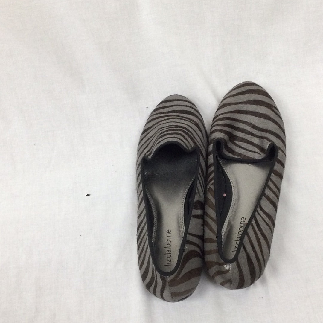 Liz Claiborne Ladies Grey Zebra Print Shoes