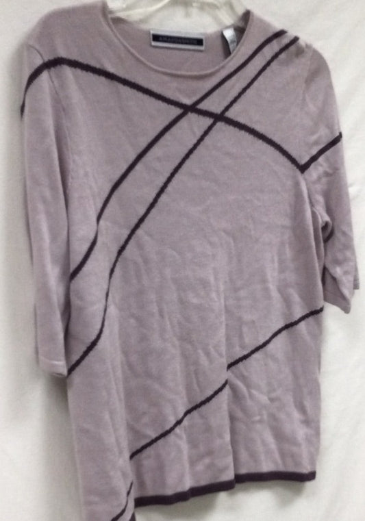 Ann Taylor Loft Women Purple Short Sleeve Shirt Size Medium