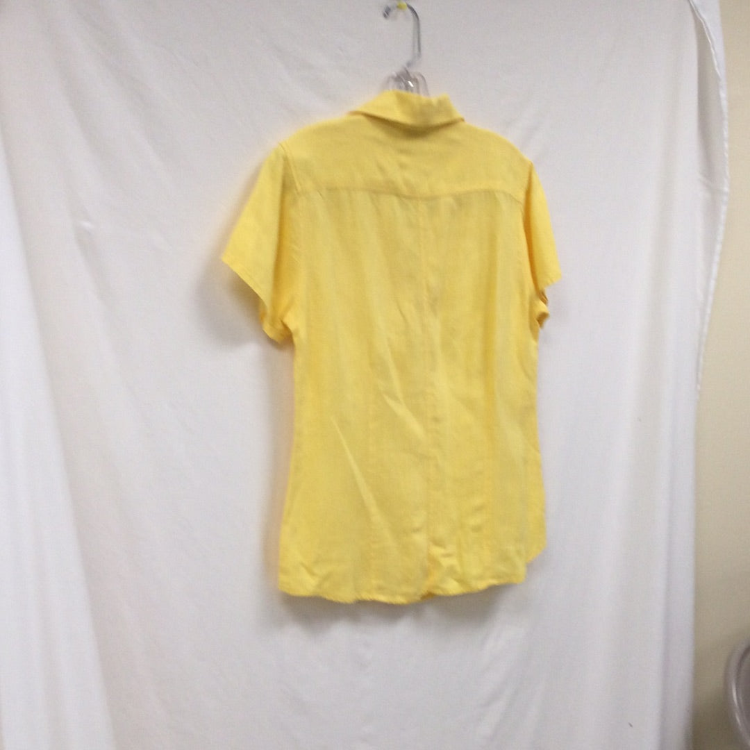 Chico's Women's Yellow Button-Up Top Size 0