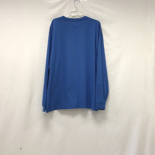 Men's LL Bean Henley Traditional Fit Stonewash Blue Long Sleeve T-Shirt XXL