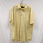Grant Thomas Men Yellow Button Up Short Sleeve Polo Size Large
