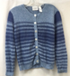Liz Claiborne Small - Petite Blue Striped Button Up Sweater