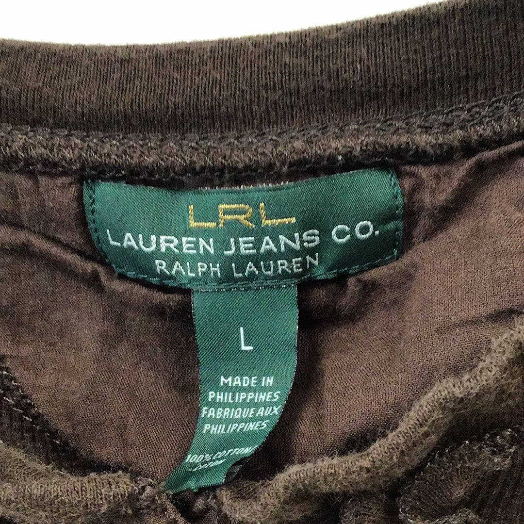 Lauren Jeans Co Ralph Lauren Women Large Brown Long Sleeve Shirt