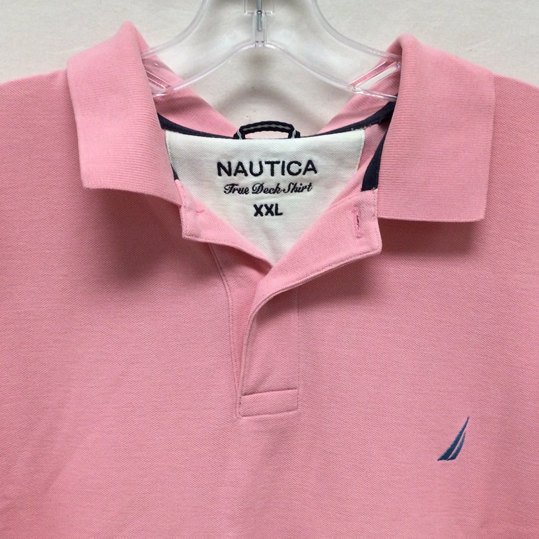 Nautica Men Pink Button Up XXL Shirt
