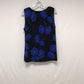 Liz Claiborne Ladies Large Black with Blue and Green Flower Print Sleeveless Top