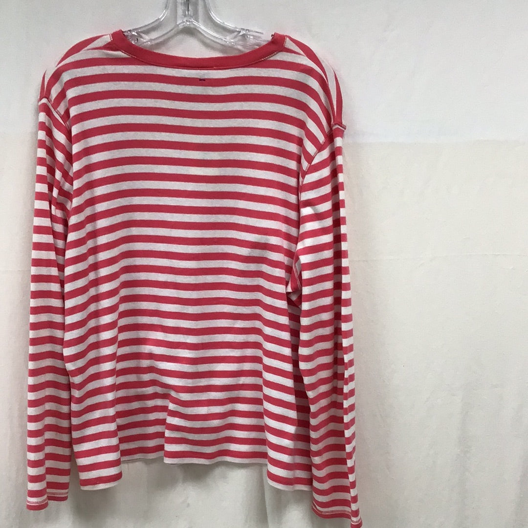 Talbots Ladies Pink and White Striped Long Sleeved Shirt