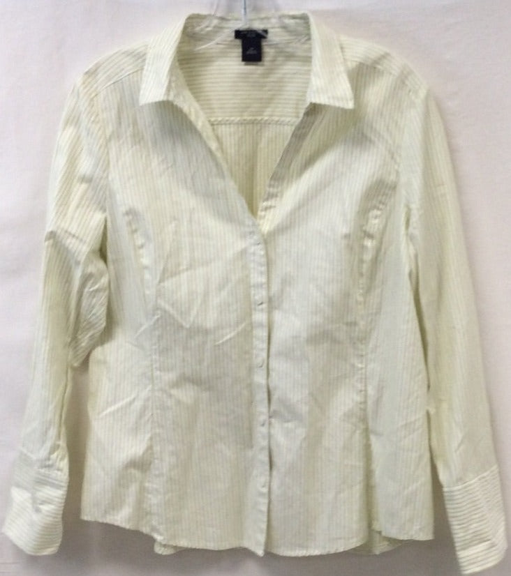 Ann Taylor Women's Collard Striped Shirt Size 14p