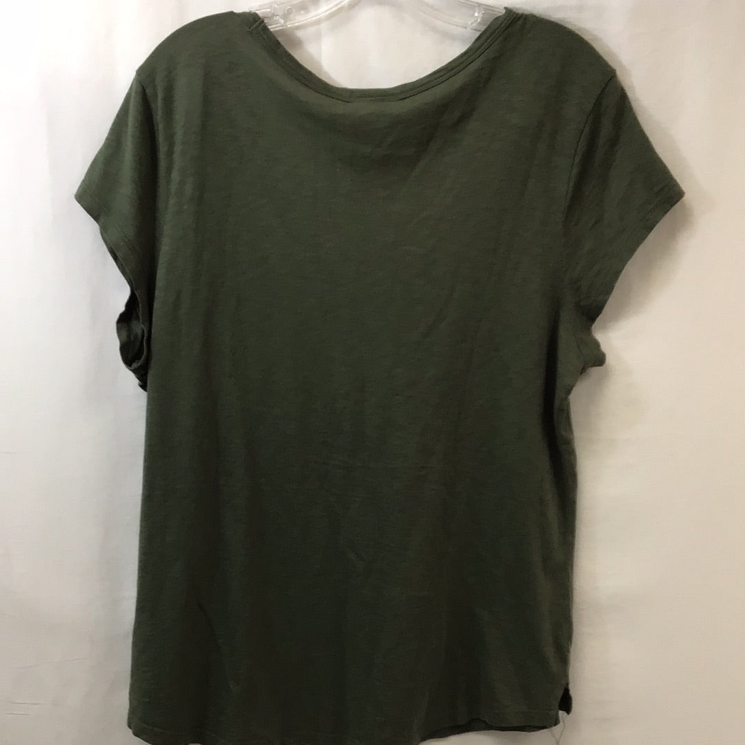 Mercer & Madison Women Green Extra Large Short Sleeve Shirt