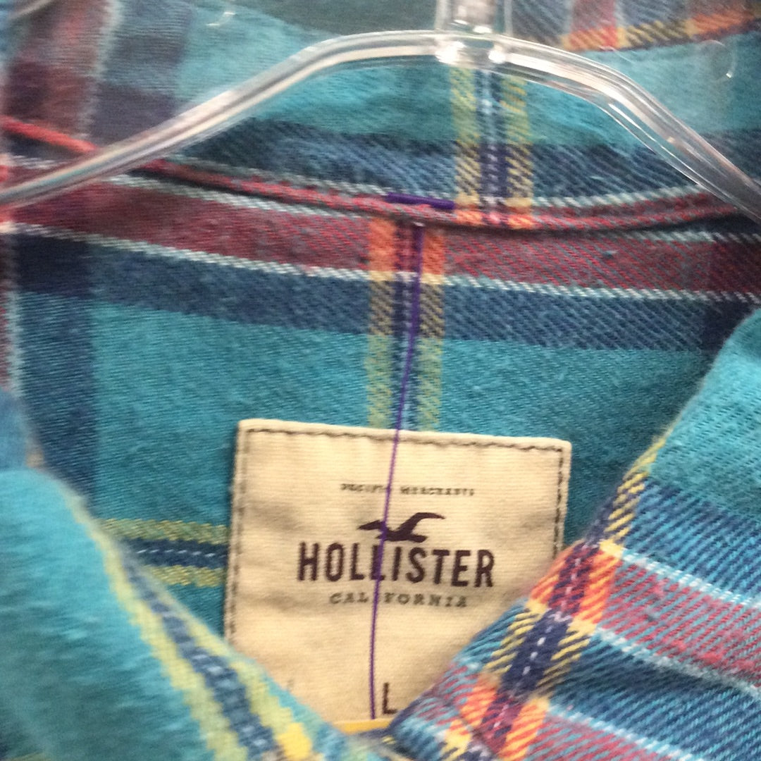 Hollister Men's Large Multi Colored Plaid Shirt