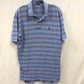Polo By Ralph Lauren Men Light Blue Striped Short Sleeve Shirt Size Large