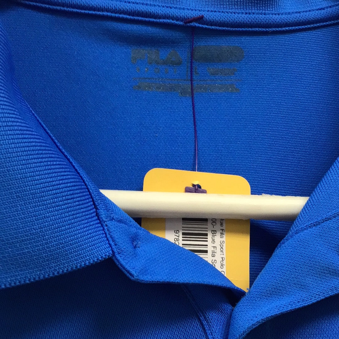 Men's Bright Blue Fila Sport Polo Golf Shirt Large