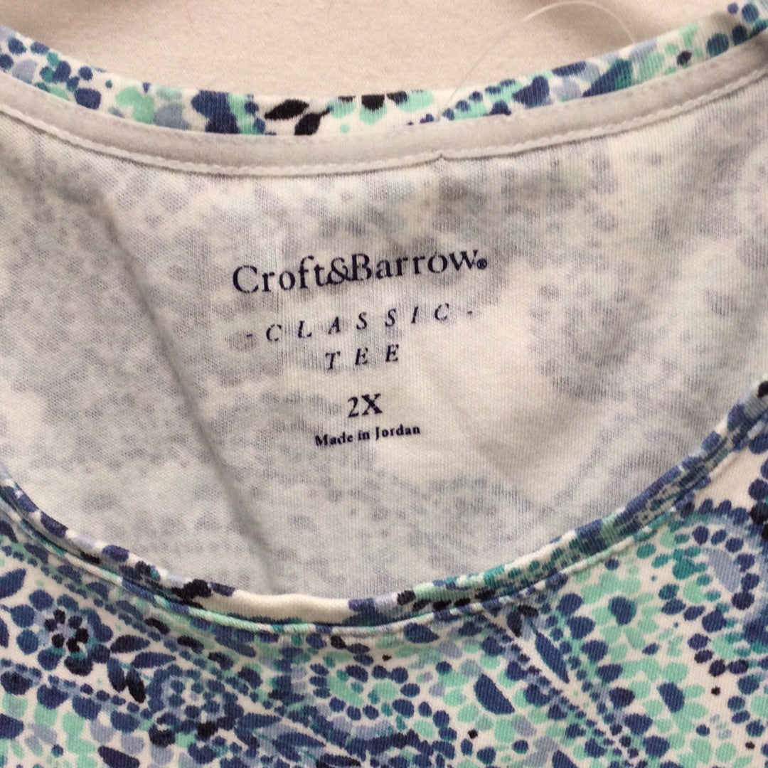 Croft & Barrow Green 2X Women's Short Sleeve