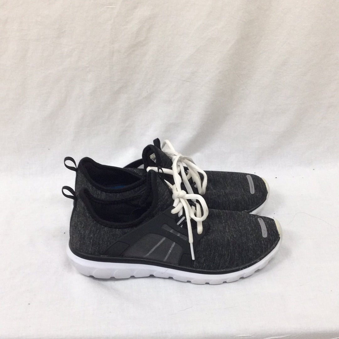 Men's Champions Fit Solar Fuse Black Gray & White Slip On Running Shoes 8 1/2