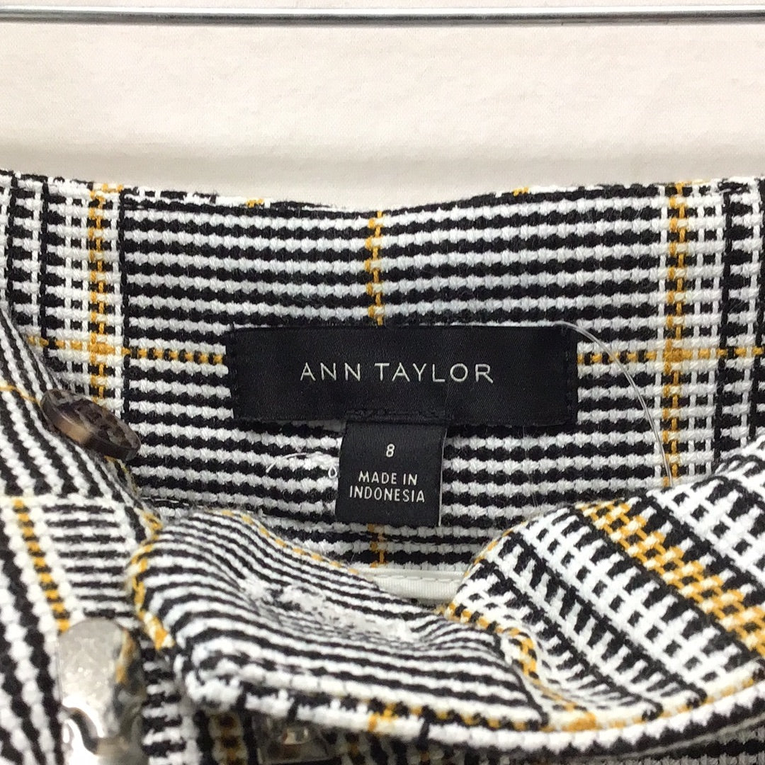 Women's Ann Taylor 100% Linen Navy White Pockets Pants 8