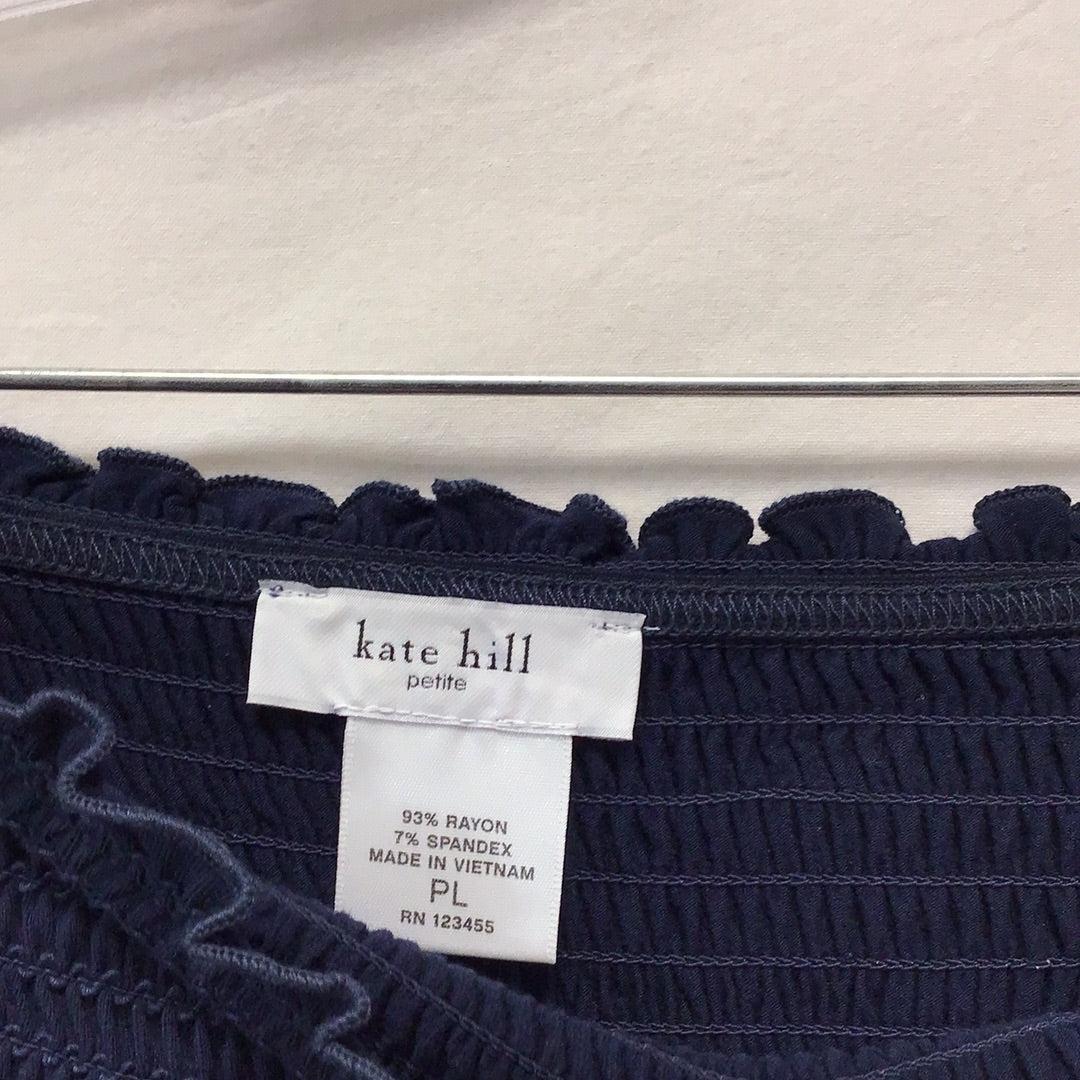 Kate Hill Dress Large Dark Blue Women"s