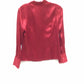 Kate Hill Petite Ladies Red SIlk 4P Long Sleeve Blouse