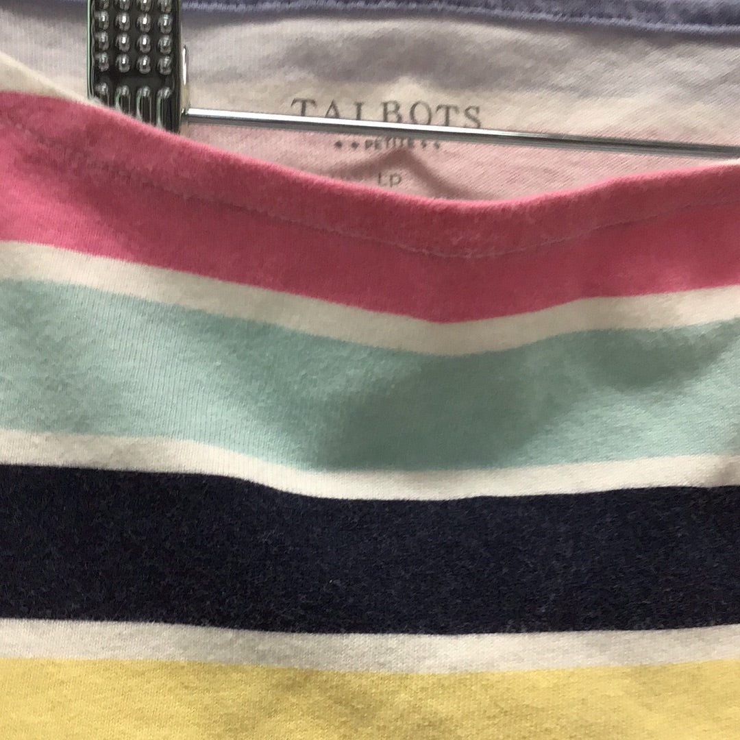 Talbots Large Petites Women Long Sleeve Multi Colored Striped Top