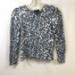 Lord & Taylor Ladies XS Blue & White Leopard Print Long Sleeve Top