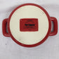 Pier 1 Imports Small Red Soup Bowl with Handles