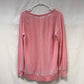 Green Tea Long Pink and White Striped Small Long Sleeve Women's Top