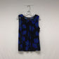 Liz Claiborne Ladies Large Black with Blue and Green Flower Print Sleeveless Top