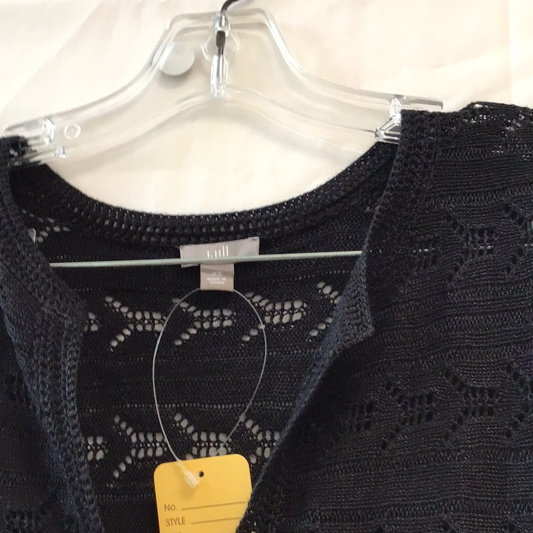 J Jill Short Sleeve Women Black Knitted Sweater