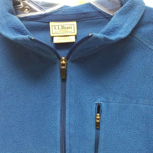 LL Bean Mens Full Zip  Subaru Blue Fleece Jacket XL