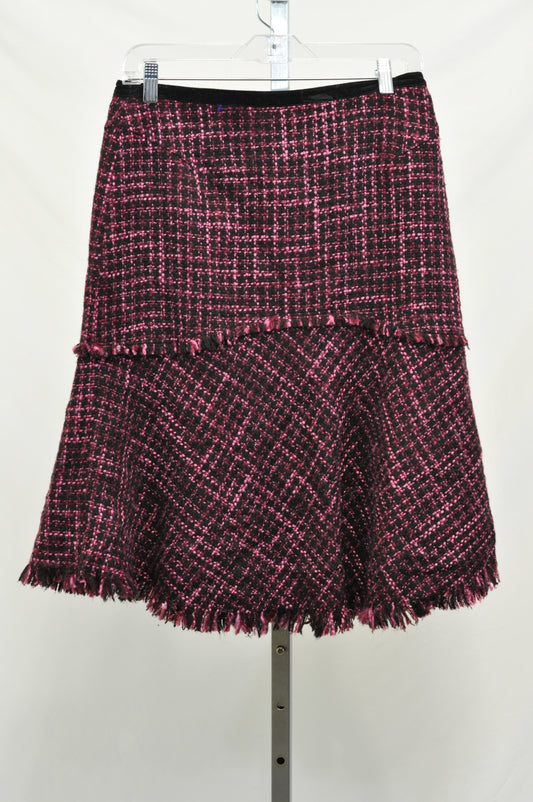British Khaki Pink and Black Hounds Tooth Skirt - Size 6