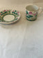 Ceramic Tea Set With Pink And Green Flowers