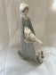 LLadro Figurine Girl With Duck Goose And Dog Retired Excellent