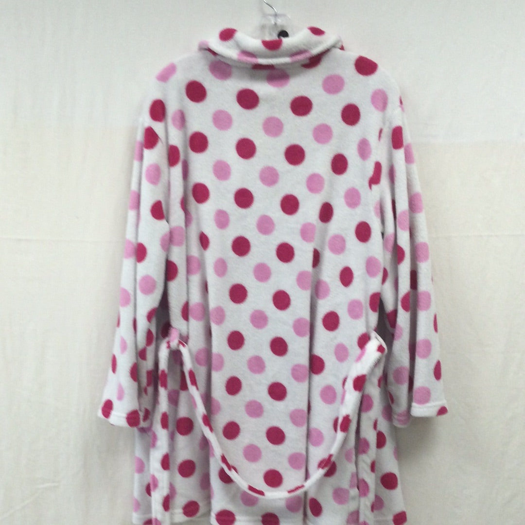 ULTA Women's Large Bathrobe w/ Pink and White Polka Dots