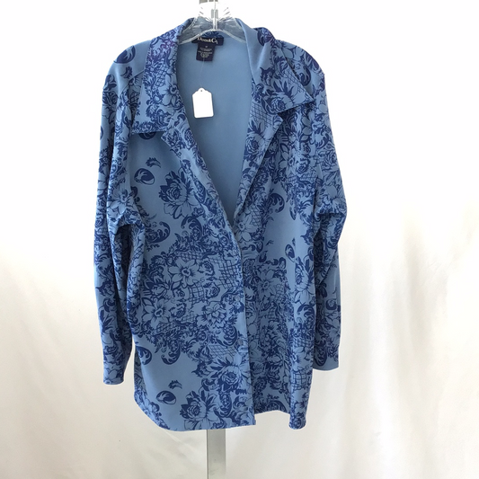 Denim & Co. Ladies Long Sleeved Navy Blue Blazer- Size 1X