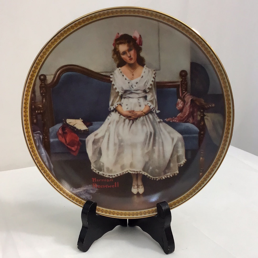 Norman Rockwell “Waiting At The Dance” Rediscovered Women Collection Plate #84.R70.4.5